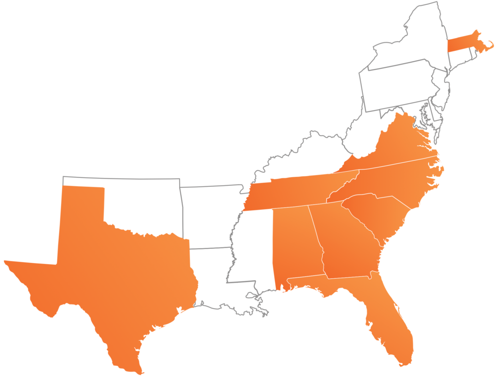 Therapy Partner Solutions Footprint Map